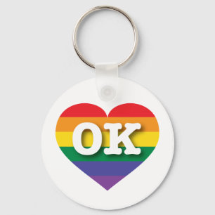 Chaveiro Eu amo Oklahoma Orgulho gay Rainbow Heart
