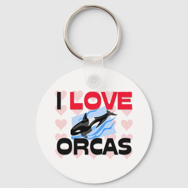 Chaveiro Eu Amo Orcas (Frente)