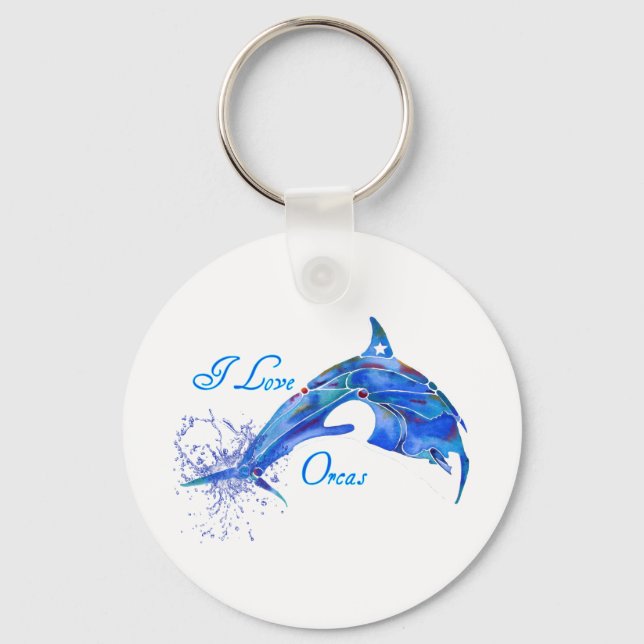 CHAVEIRO EU AMO ORCAS BLUE (Frente)