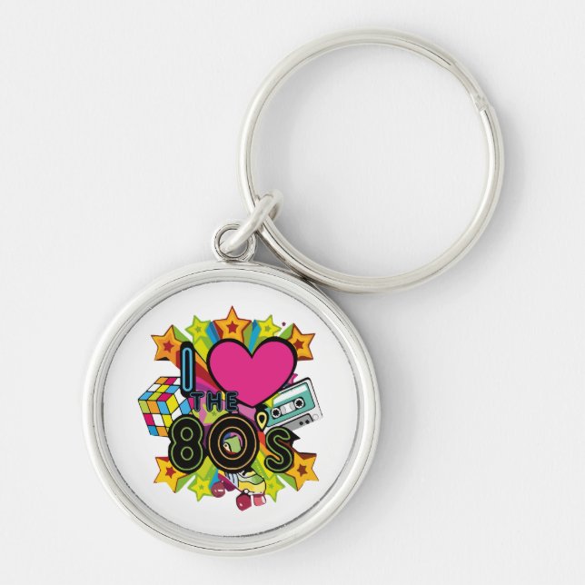 Chaveiro eu amo os anos 80 (Frente)