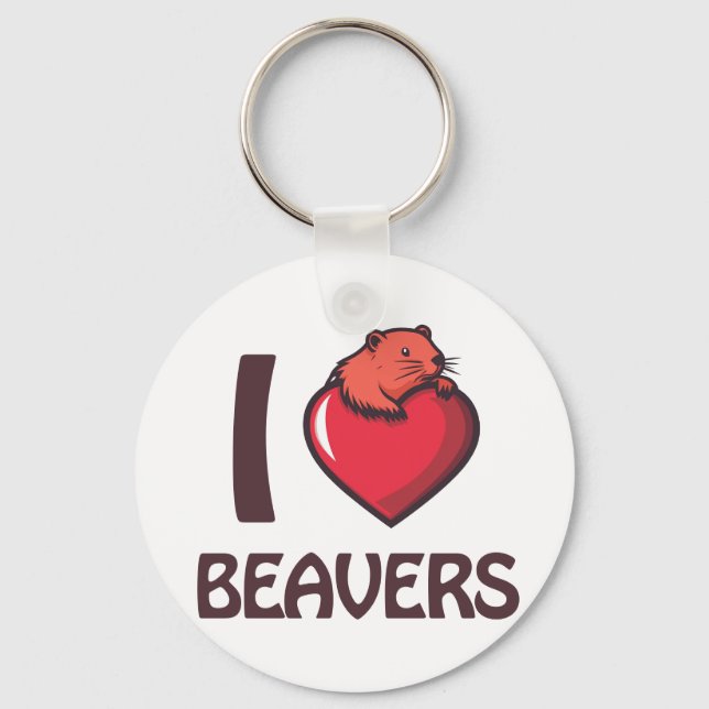 Chaveiro Eu amo os castores (Frente)