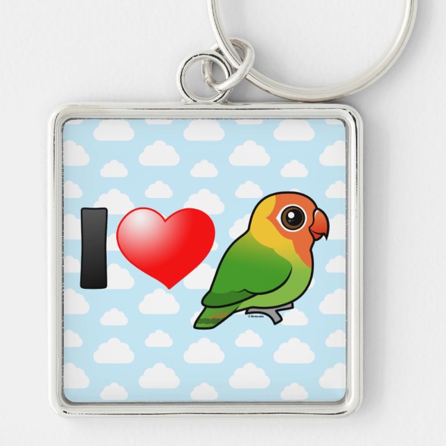 Chaveiro Eu amo os Lovebirds de Lilian (Frente)