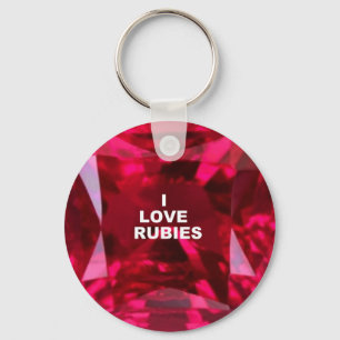Chaveiro EU AMO OS RUBIS - julho Birthstone por sharles