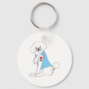 Chaveiro Eu Amo Pai - Poodle De Tatuagem Cardíaca Canina _1