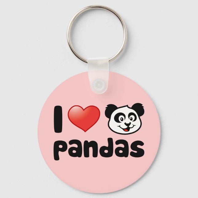 Chaveiro Eu Amo Pandas (Frente)