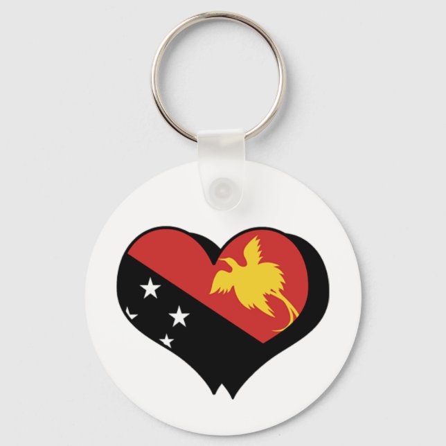 Chaveiro Eu Amo Papua-Nova Guiné Pingente de Chave (Frente)