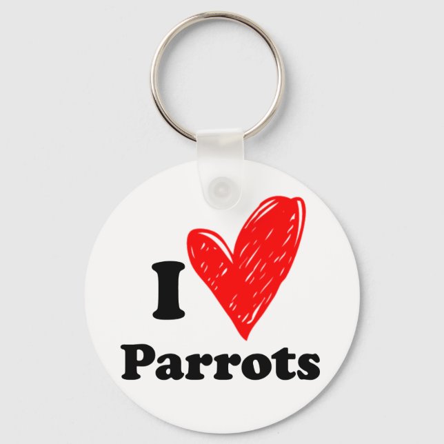 Chaveiro Eu amo Parrots (Frente)