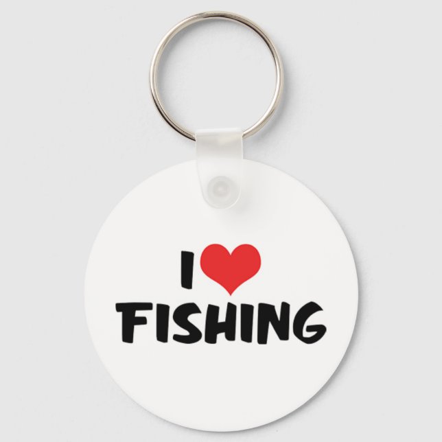 Chaveiro Eu Amo Pesca do Coração (Frente)