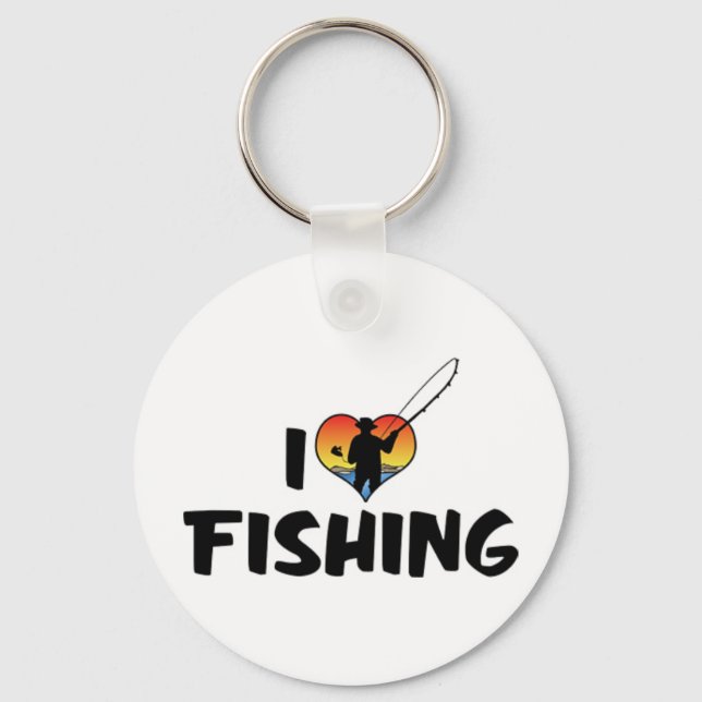 Chaveiro Eu Amo Pesca do Coração (Frente)