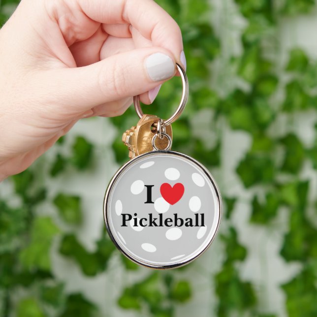 Chaveiro "Eu Amo Pickleball" (Mão)