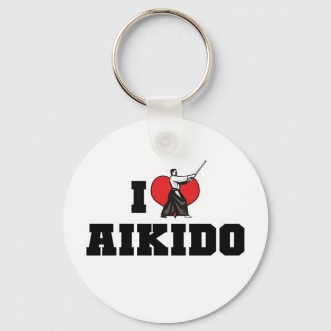 Chaveiro Eu Amo Pingente de Aikido (Frente)