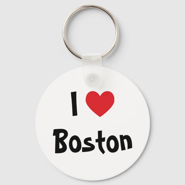 Chaveiro Eu Amo Pingente de Boston (Frente)