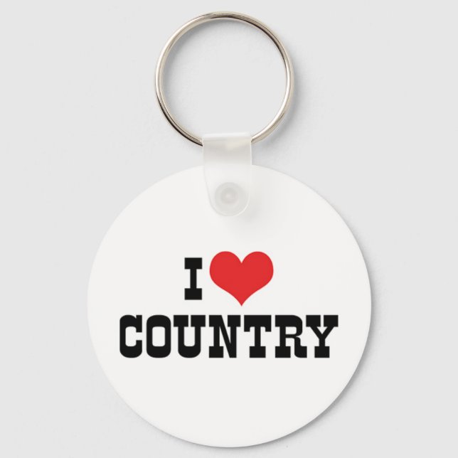 Chaveiro Eu Amo Pingente de Country (Frente)