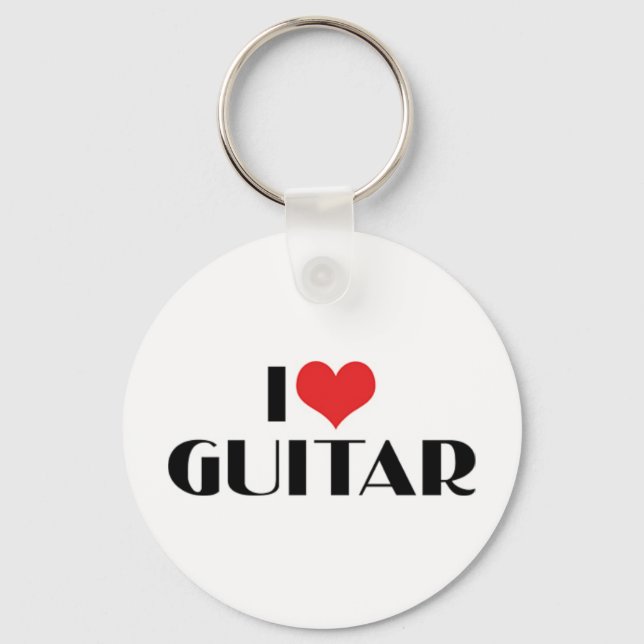 Chaveiro Eu Amo Pingente de Guitarra (Frente)