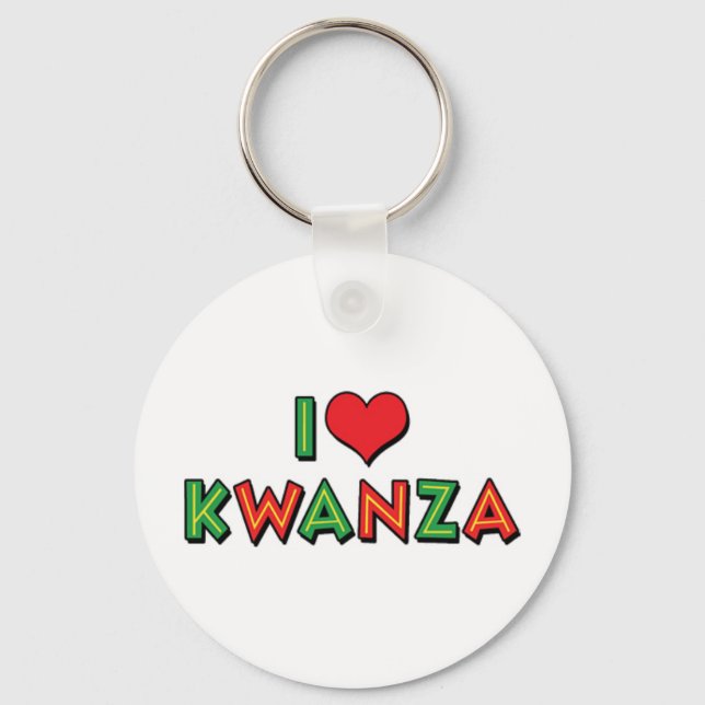 Chaveiro Eu Amo Pingente de Kwanza (Frente)