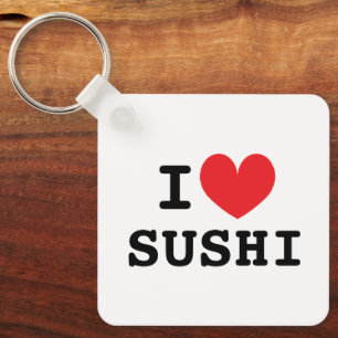 Chaveiro Eu amo pingente de sushi para amante de sushi