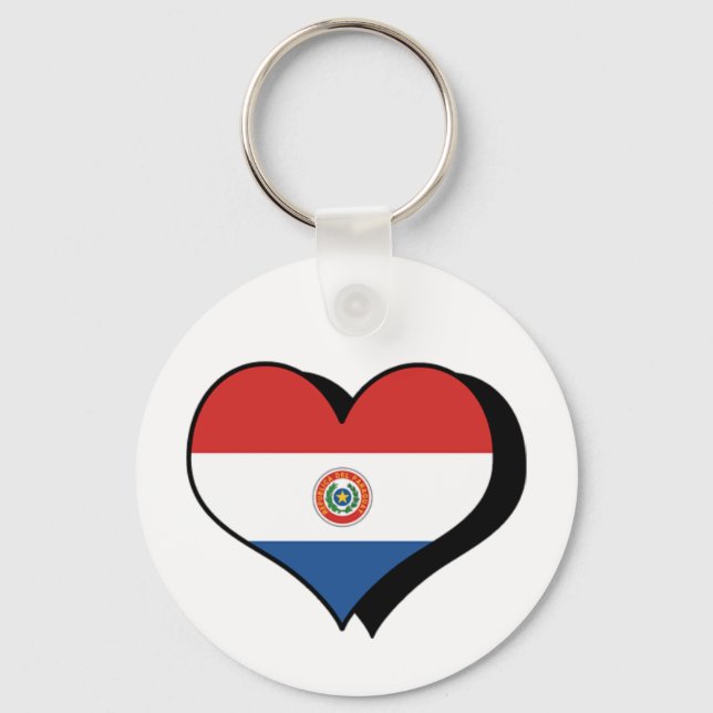 Chaveiro Eu Amo Pingente do Paraguai (Frente)