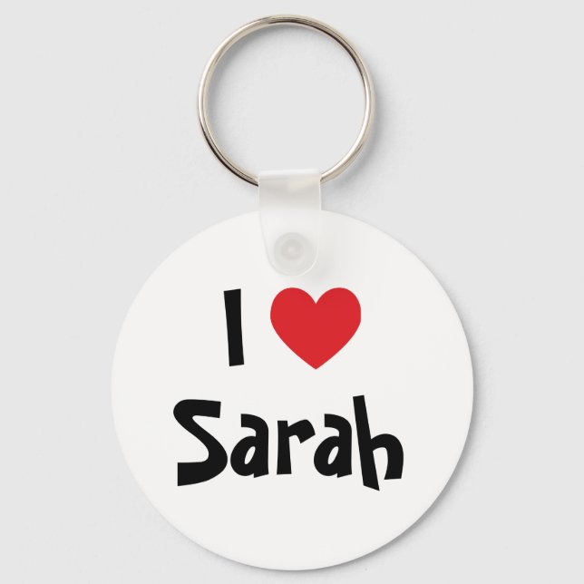 Chaveiro Eu Amo Pingente Sarah (Frente)
