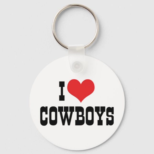 Chaveiro Eu Amo Pingentes de Cowboys (Frente)