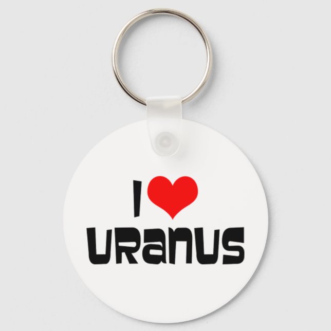 Chaveiro Eu Amo Planeta Urano do Coração - Amantes de Astro (Frente)
