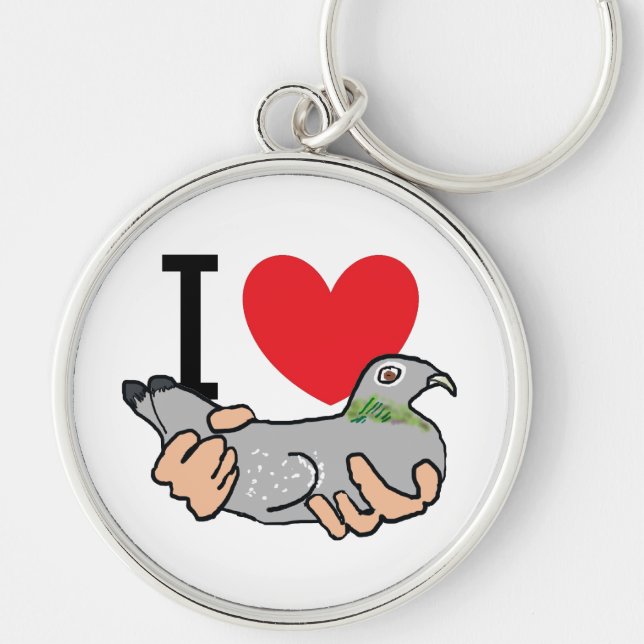 Chaveiro Eu Amo Pombos (Frente)