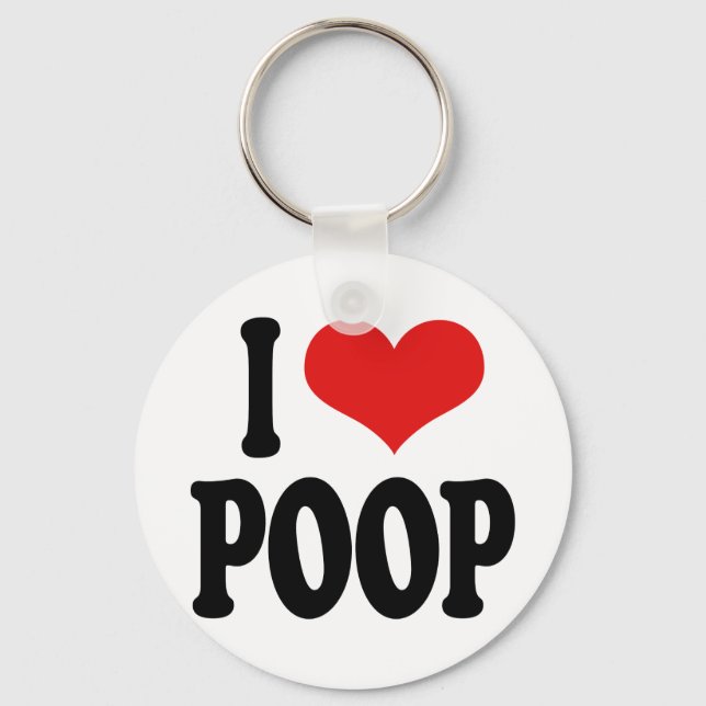 Chaveiro Eu Amo Poop (Frente)