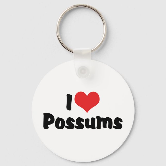 Chaveiro Eu Amo Possums Coração (Frente)