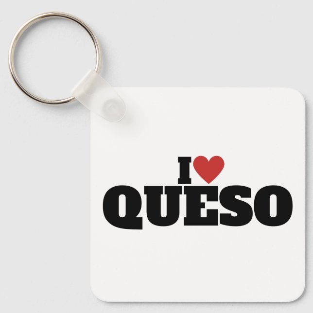 Chaveiro Eu Amo Queso (Frente)