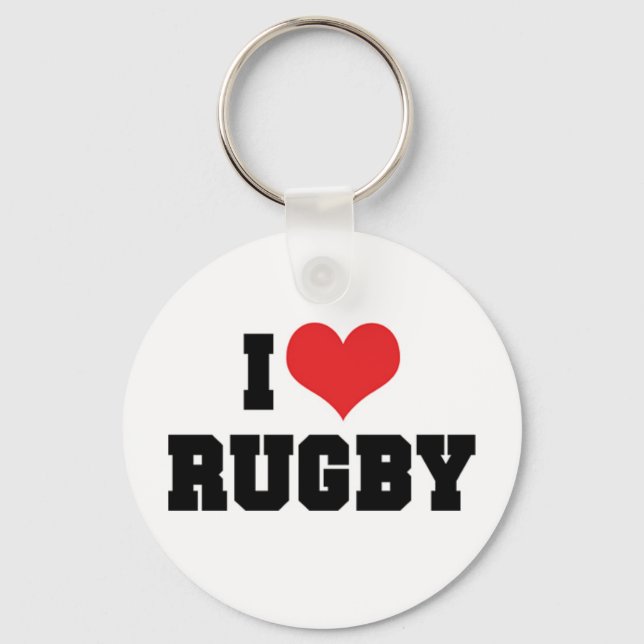 Chaveiro Eu Amo Rugby Pingente (Frente)