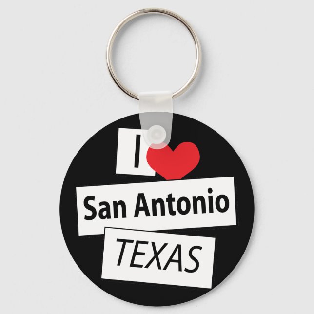 Chaveiro Eu amo San Antonio Texas (Frente)