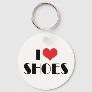 Chaveiro Eu Amo Sapatos Coração - Amante de Sapatos da Moda