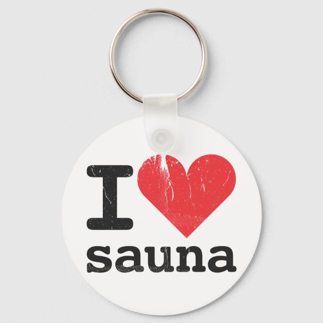 Chaveiro Eu Amo Sauna (Frente)