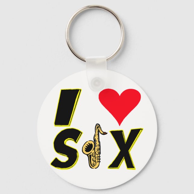 Chaveiro Eu Amo Sax (Frente)