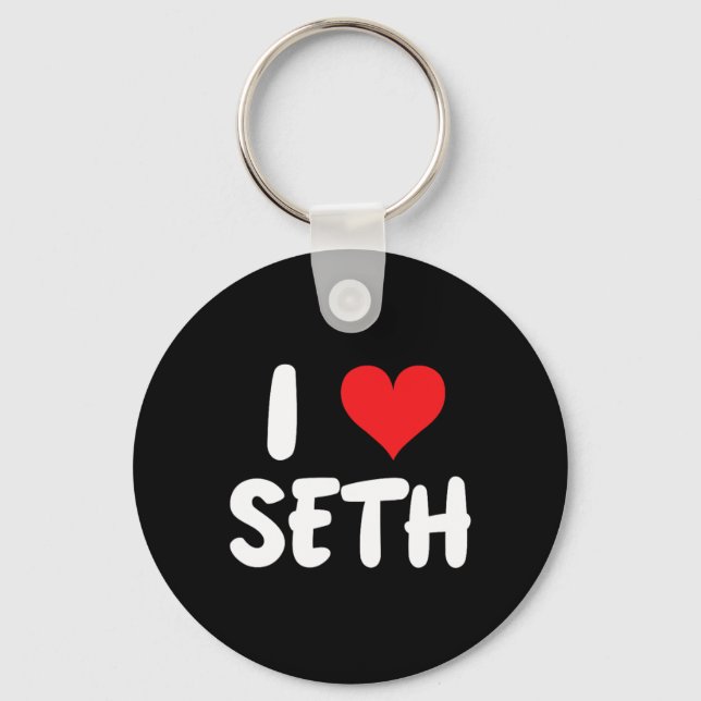 Chaveiro Eu Amo Seth - Coração - Nome (Frente)