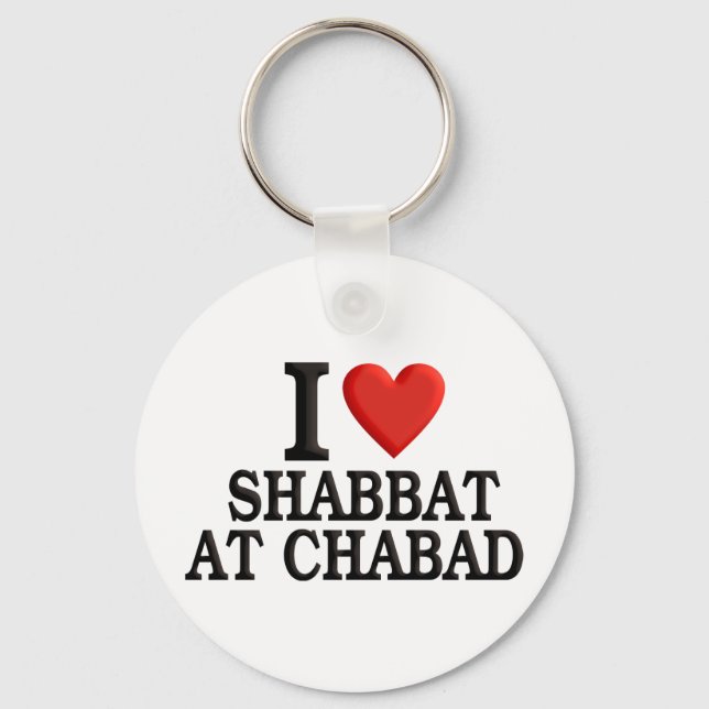 Chaveiro Eu amo Shabbat em Chabad (Frente)