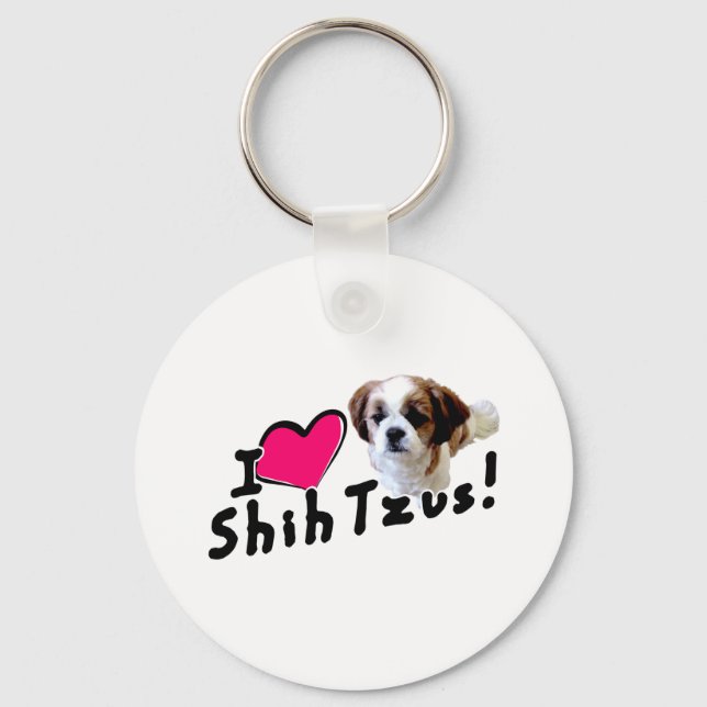 Chaveiro Eu amo Shih Tzus! (Frente)