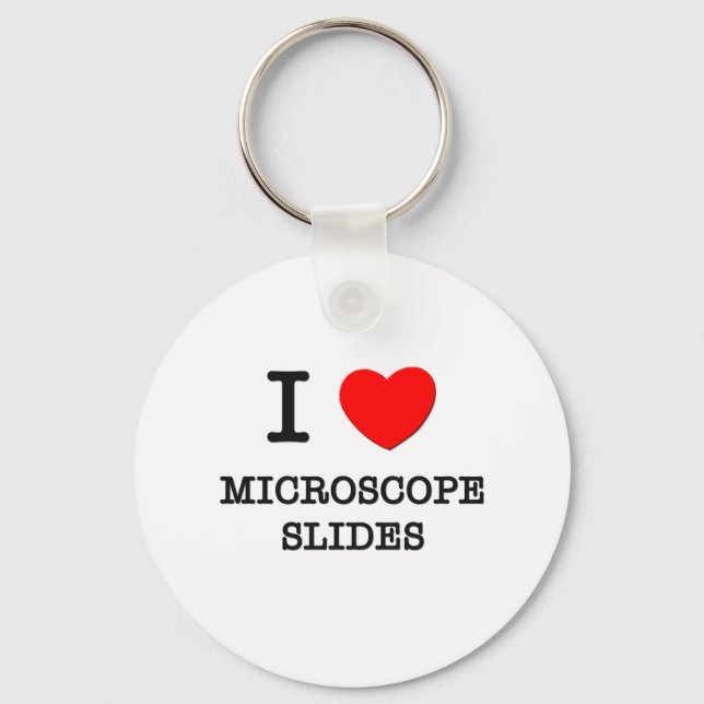 Chaveiro Eu Amo Slides De Microscópio (Frente)