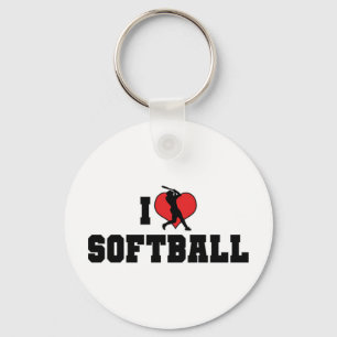 Chaveiro Eu Amo Softbol Pingente de Chave