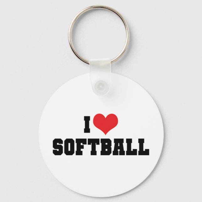 Chaveiro Eu Amo Softbol Pingente de Chave (Frente)