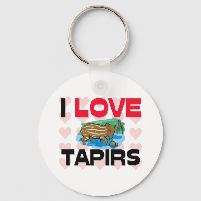 Chaveiro Eu Amo Tapirs (Frente)