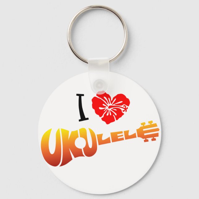 Chaveiro Eu Amo Ukulele (Frente)
