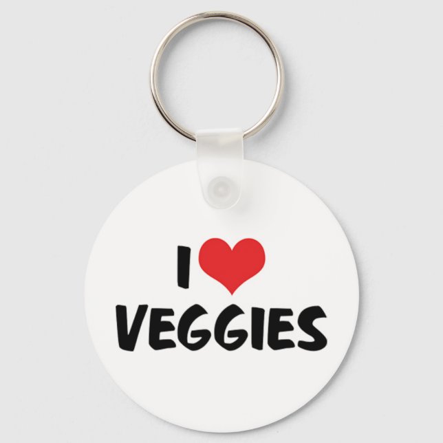 Chaveiro Eu Amo Veggies Saudáveis para o Coração - Amante d (Frente)