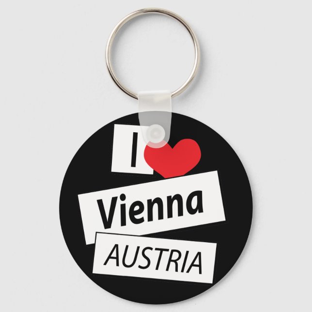 Chaveiro Eu amo Viena Áustria (Frente)