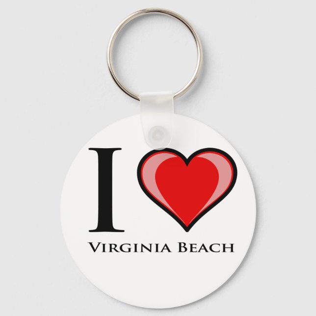 Chaveiro Eu Amo Virginia Beach (Frente)
