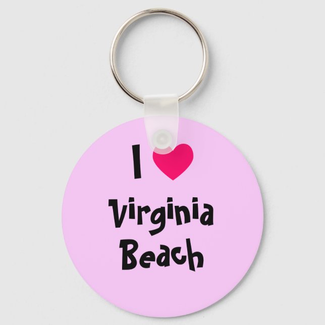 Chaveiro Eu Amo Virginia Beach (Frente)