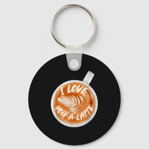 Chaveiro Eu Amo Você Um Latte Valentines Café Cafeína Latt