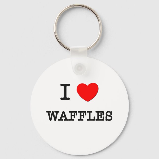 Chaveiro Eu Amo Waffles (Frente)