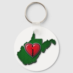 Chaveiro Eu amo West Virginia demasiado