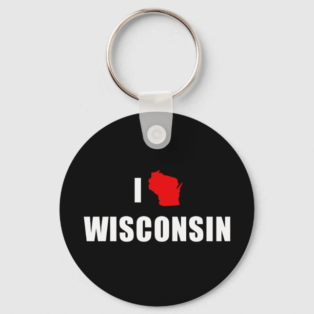 Chaveiro Eu Amo Wisconsin (Frente)