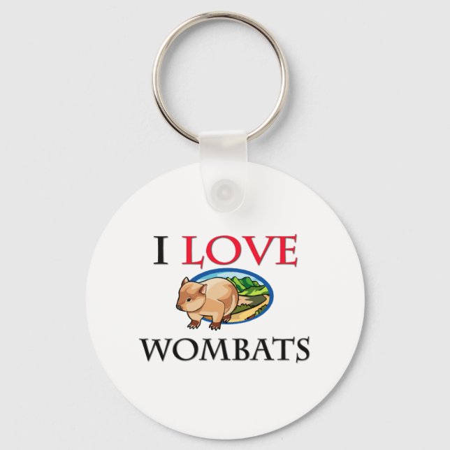 Chaveiro Eu Amo Wombats (Frente)
